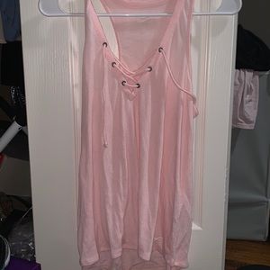 hollister pink flowy top